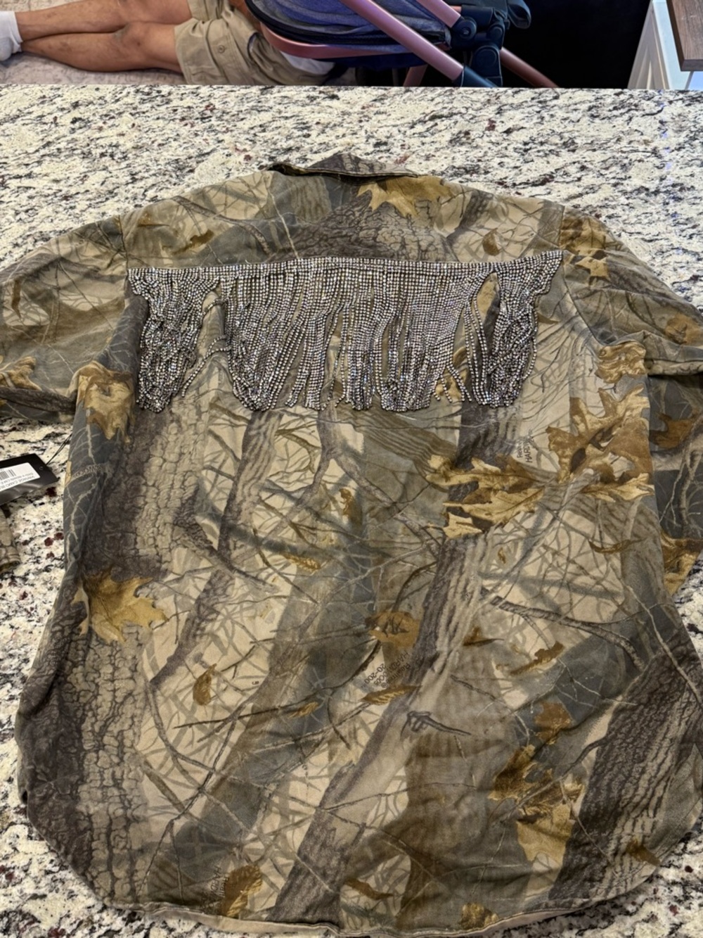 Women’s  Camouflage Fringe Jacket - Brown/Green